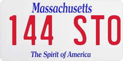 MA license plate 144ST0