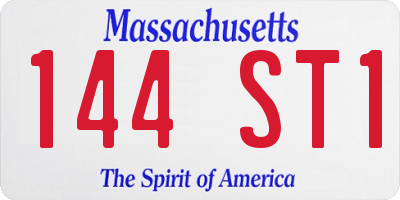 MA license plate 144ST1