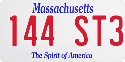 MA license plate 144ST3