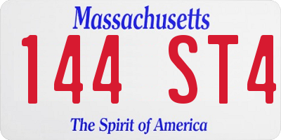 MA license plate 144ST4
