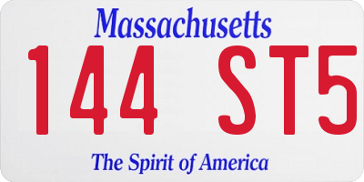 MA license plate 144ST5