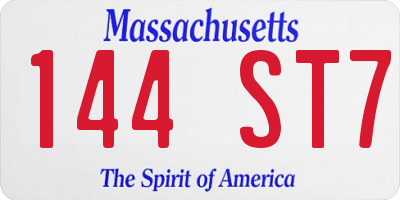 MA license plate 144ST7