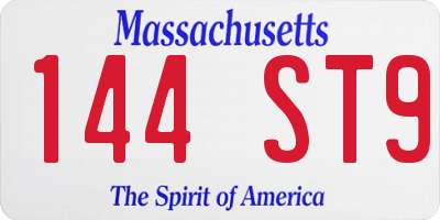 MA license plate 144ST9
