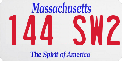 MA license plate 144SW2