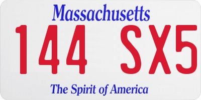 MA license plate 144SX5