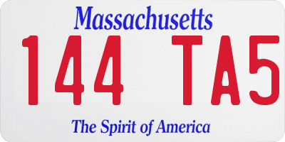 MA license plate 144TA5