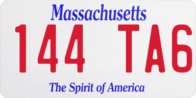 MA license plate 144TA6