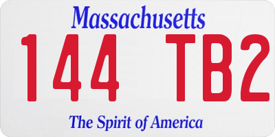 MA license plate 144TB2