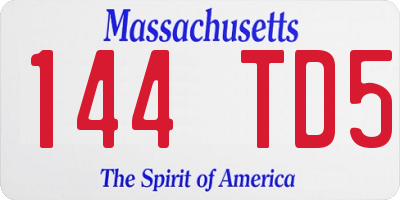 MA license plate 144TD5