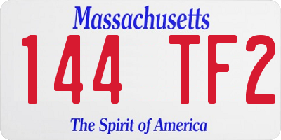 MA license plate 144TF2