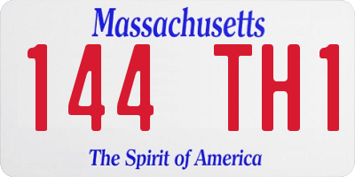 MA license plate 144TH1