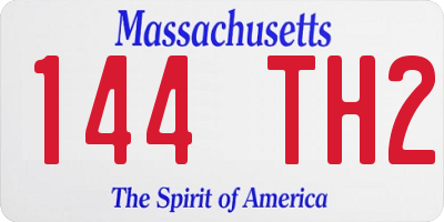 MA license plate 144TH2