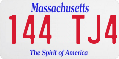MA license plate 144TJ4