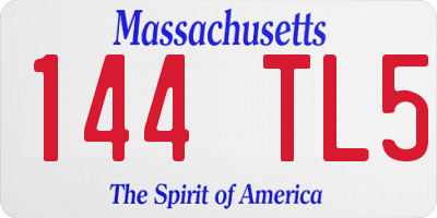 MA license plate 144TL5
