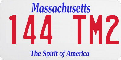 MA license plate 144TM2