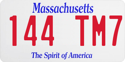 MA license plate 144TM7