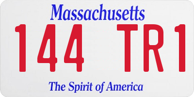 MA license plate 144TR1