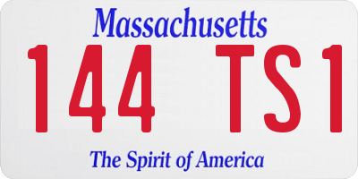 MA license plate 144TS1