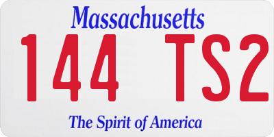 MA license plate 144TS2