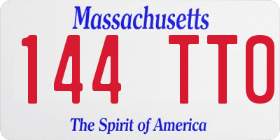 MA license plate 144TT0