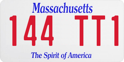 MA license plate 144TT1