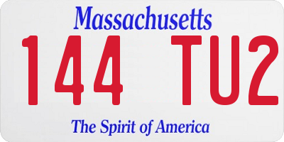 MA license plate 144TU2