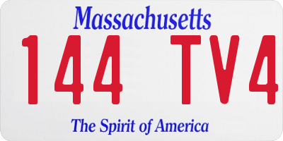 MA license plate 144TV4