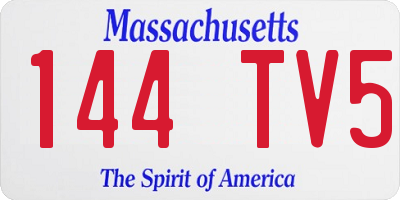 MA license plate 144TV5