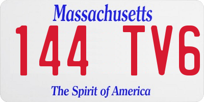 MA license plate 144TV6