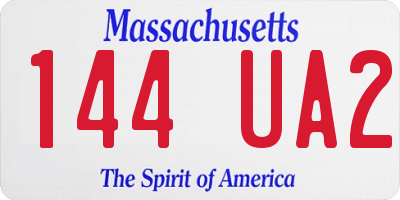 MA license plate 144UA2