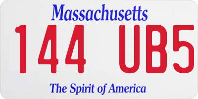 MA license plate 144UB5