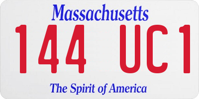 MA license plate 144UC1