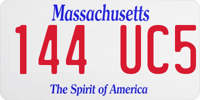 MA license plate 144UC5