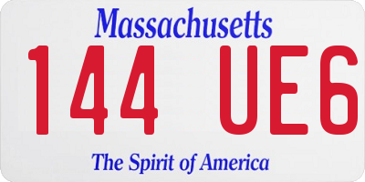 MA license plate 144UE6