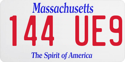 MA license plate 144UE9