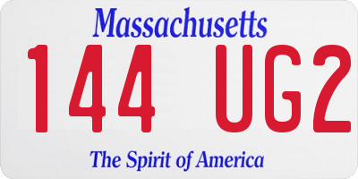 MA license plate 144UG2