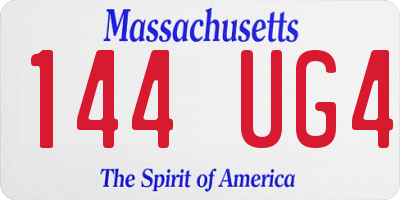 MA license plate 144UG4
