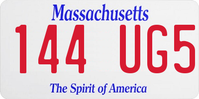 MA license plate 144UG5