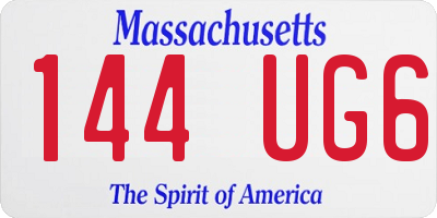 MA license plate 144UG6