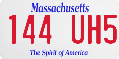 MA license plate 144UH5