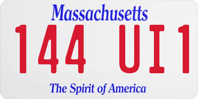 MA license plate 144UI1