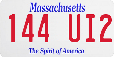 MA license plate 144UI2