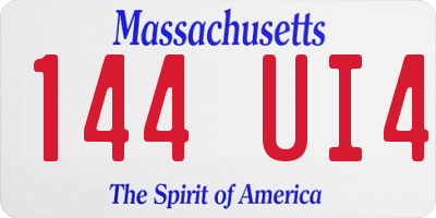 MA license plate 144UI4