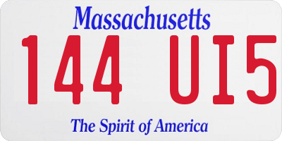 MA license plate 144UI5