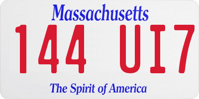 MA license plate 144UI7