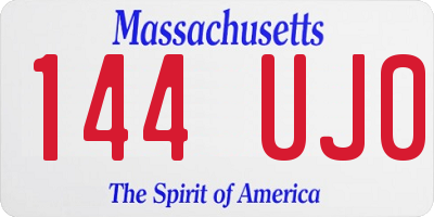 MA license plate 144UJ0
