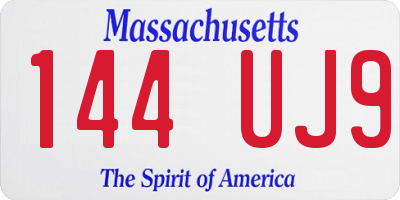 MA license plate 144UJ9