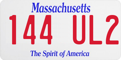 MA license plate 144UL2