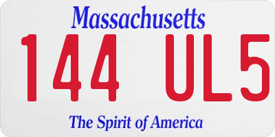 MA license plate 144UL5