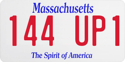 MA license plate 144UP1